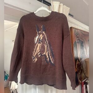 Oversized Brown Horse Sweater